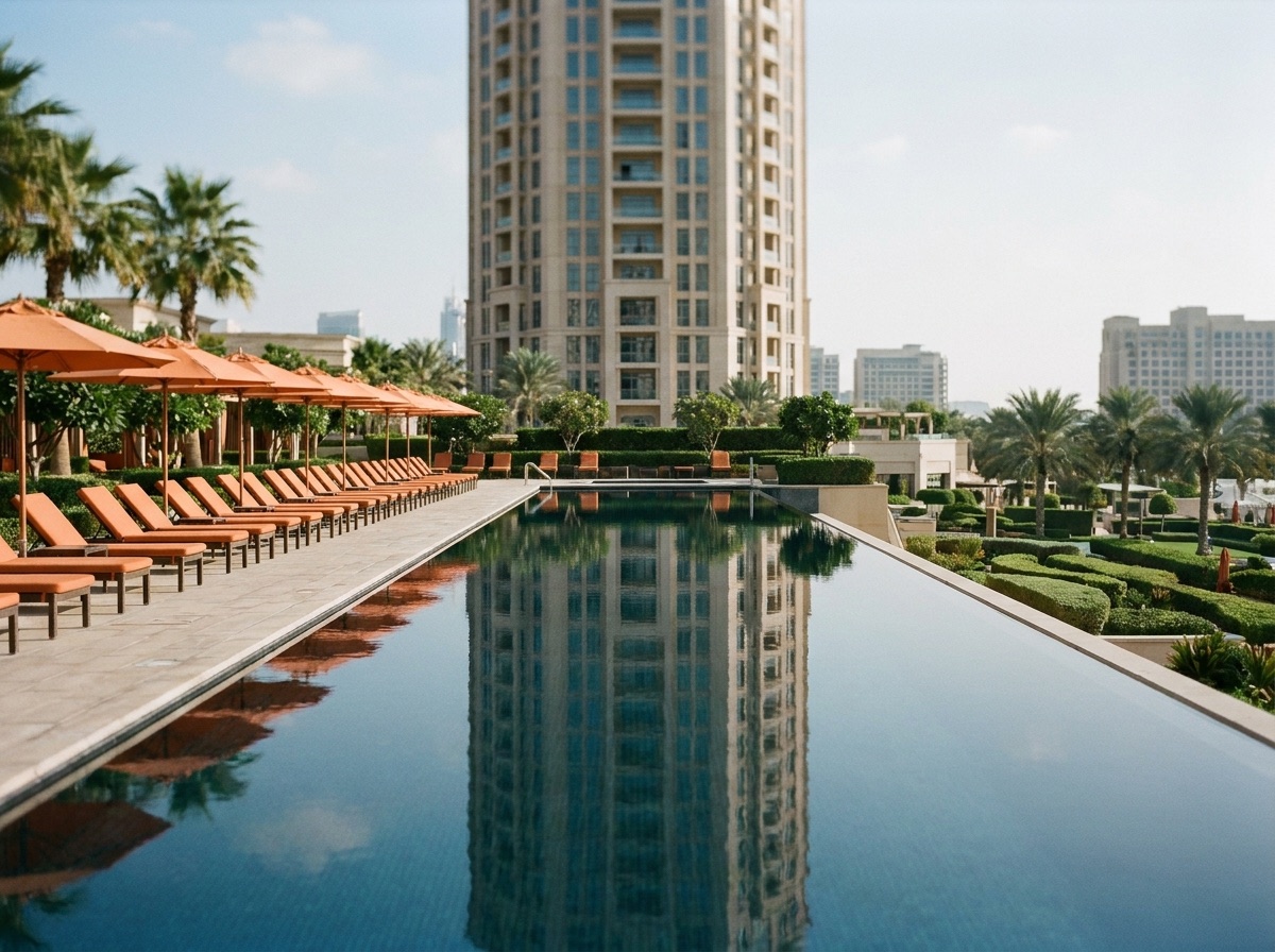 Infinity-edge swimming pool at Smartworld Wellness Residences, Sector 67 Gurgaon
